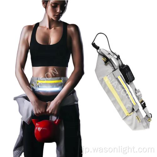 新しい防水型タイプ-C充電式ランニングLEDウエストバッグパックアウトドアスポーツベルトバッグの警告目に見えるファニーパックライト
